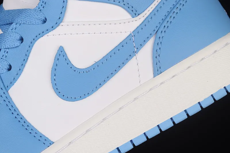 All categories Air Jordan Jordan series basketball shoes Air Jordan 1 Mid G version pure original Air Jordan 1 Mid AJ1 Joe 1 North Carolina blue China basketball shoes 554725-106